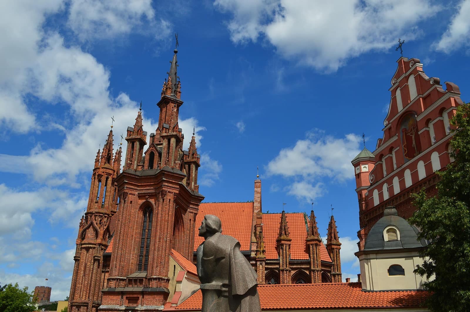 Vilniaus gyvenamųjų kvartalų vaizdas su medžių alėjomis